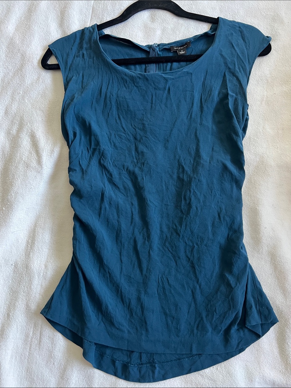 Ann Taylor Teal Blue Scoop-Neck Cap Sleeve Tank